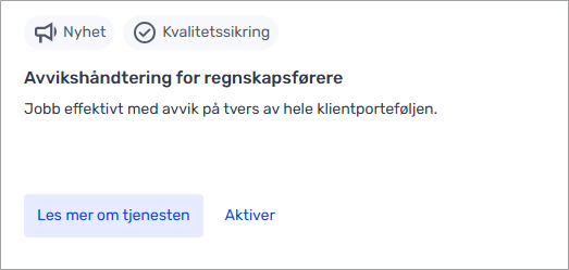 Modulen for avvikshåndtering under mitt abonnement.